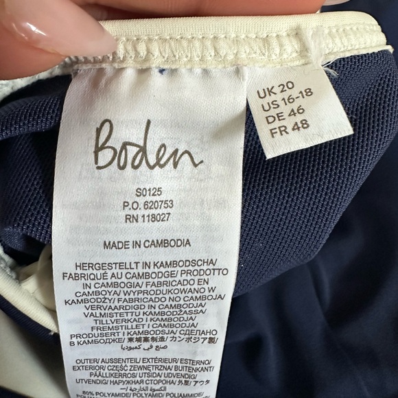 Boden Savina Henley Swimsuit French Navy (Size 16-18) - Picture 7 of 11